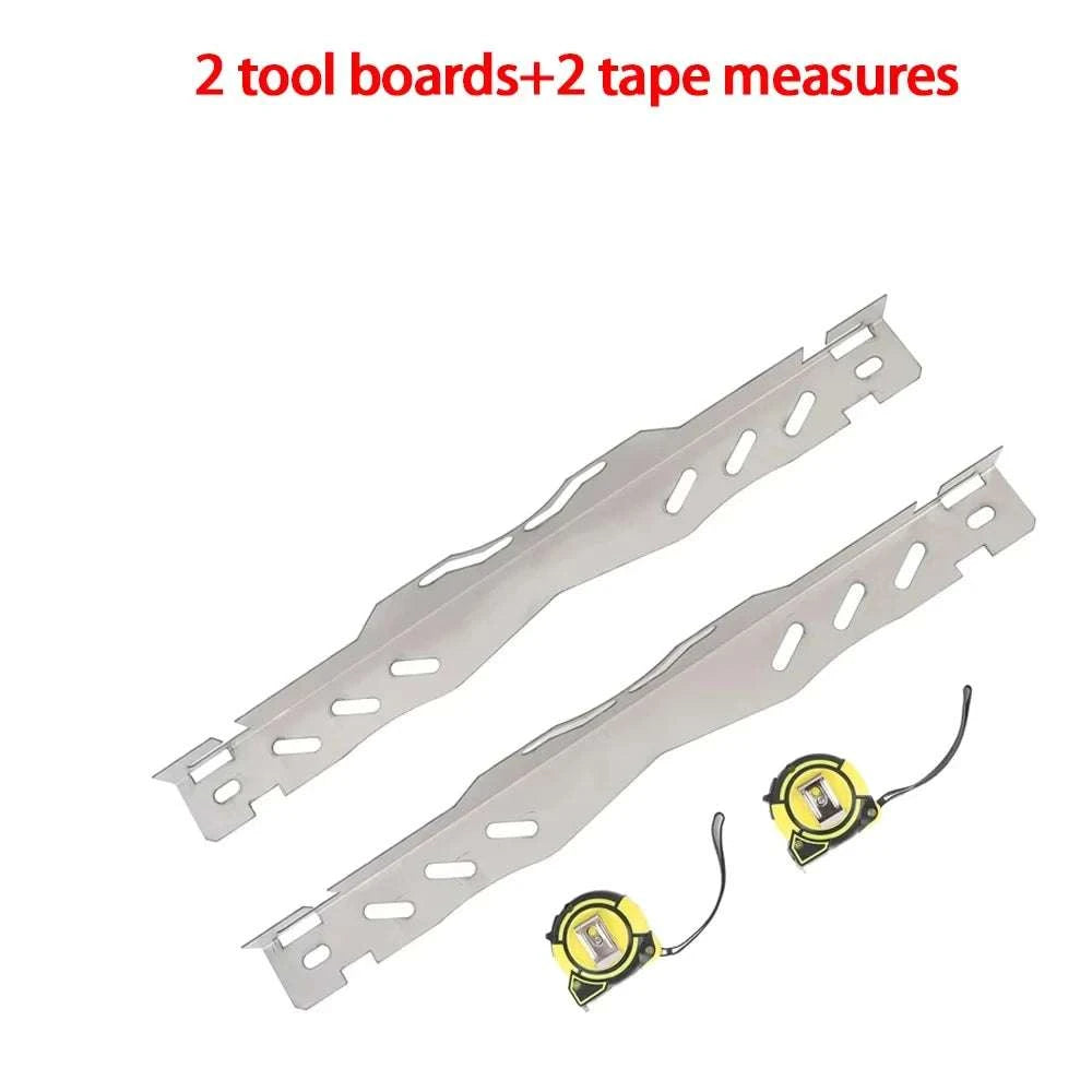 Wheel Alignment Tool Plates Pair with Tape Measures for Car Setup-silvery / United States