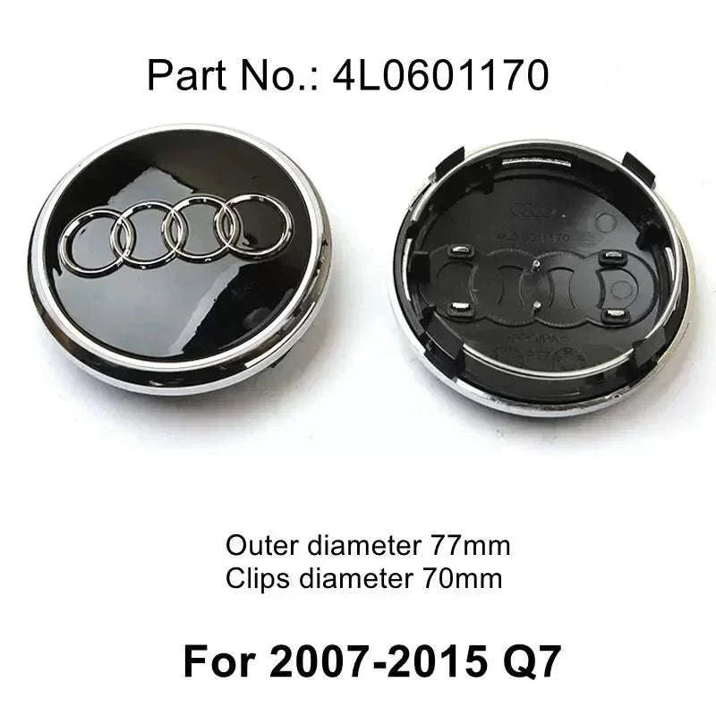 Wheel Center Cap Hub Covers 4-Piece Set Multiple Sizes-60mm Black