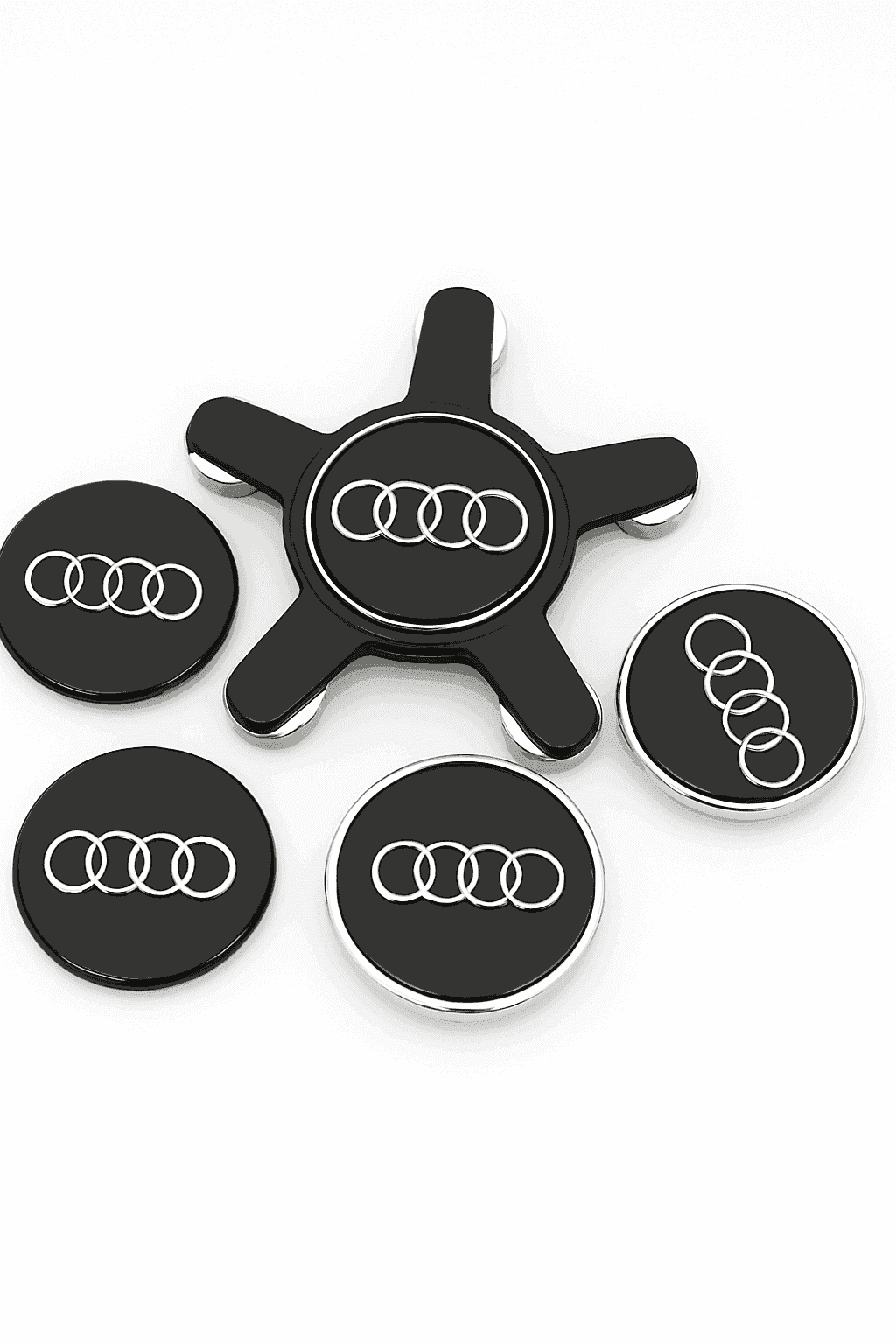Wheel Center Cap Hub Covers 4-Piece Set Multiple Sizes-60mm Black