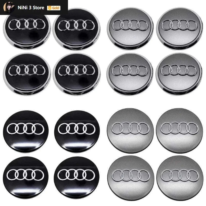 Wheel Center Cap Hub Covers 4-Piece Set Multiple Sizes-60mm Black