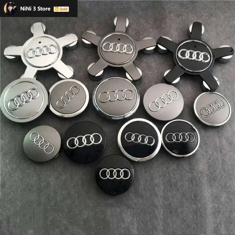 Wheel Center Cap Hub Covers 4-Piece Set Multiple Sizes-60mm Black