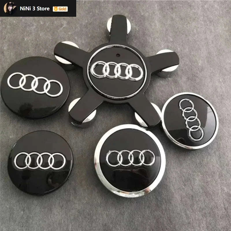 Wheel Center Cap Hub Covers 4-Piece Set Multiple Sizes-60mm Black