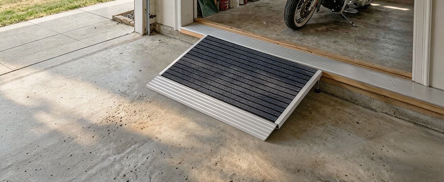 SucceBuy 24x36 Zoll / 36x36 Zoll rutschfeste Schwelle Rampen mit verstellbarer Höhe Plattform Aluminum Türschwellen Rampen für Türöffnungen