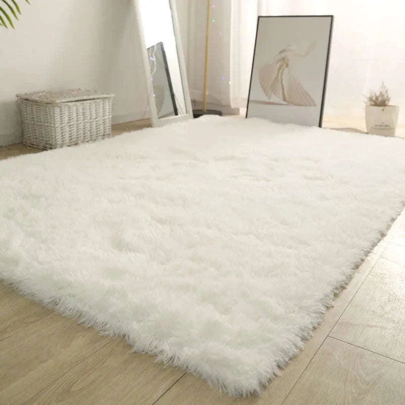 White Fluffy Pink Rug for Modern Living Rooms-Sky Blue / 80x200cm 31x78inch