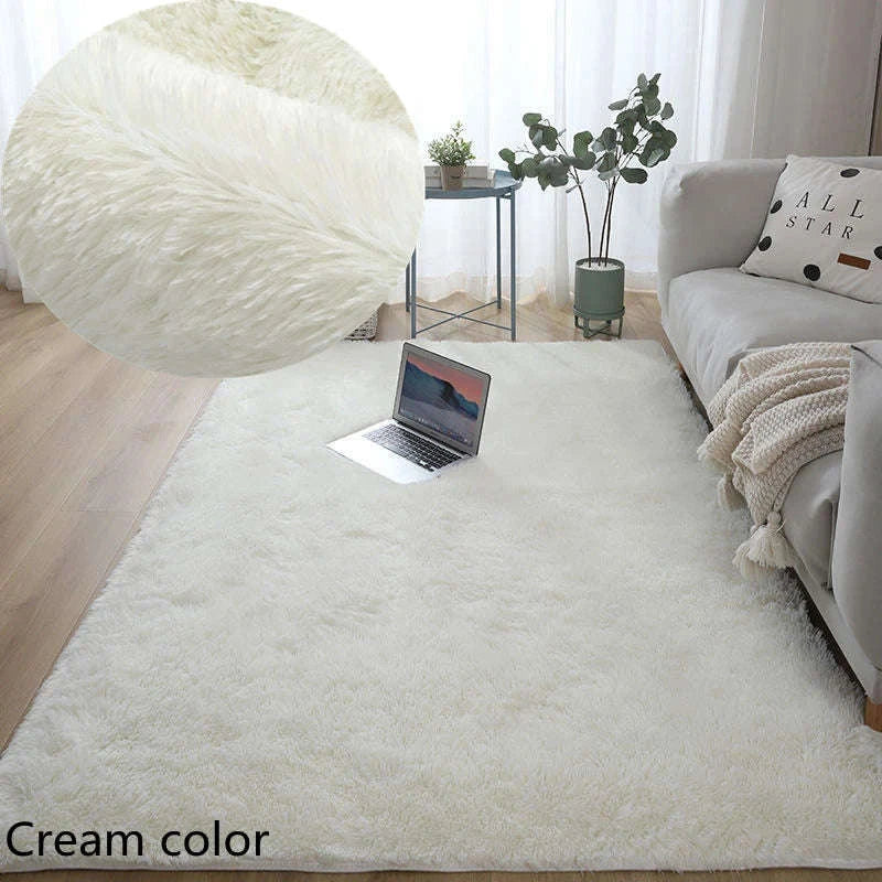 White Fluffy Pink Rug for Modern Living Rooms-Sky Blue / 80x200cm 31x78inch