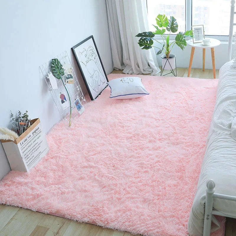 White Fluffy Pink Rug for Modern Living Rooms-Sky Blue / 80x200cm 31x78inch