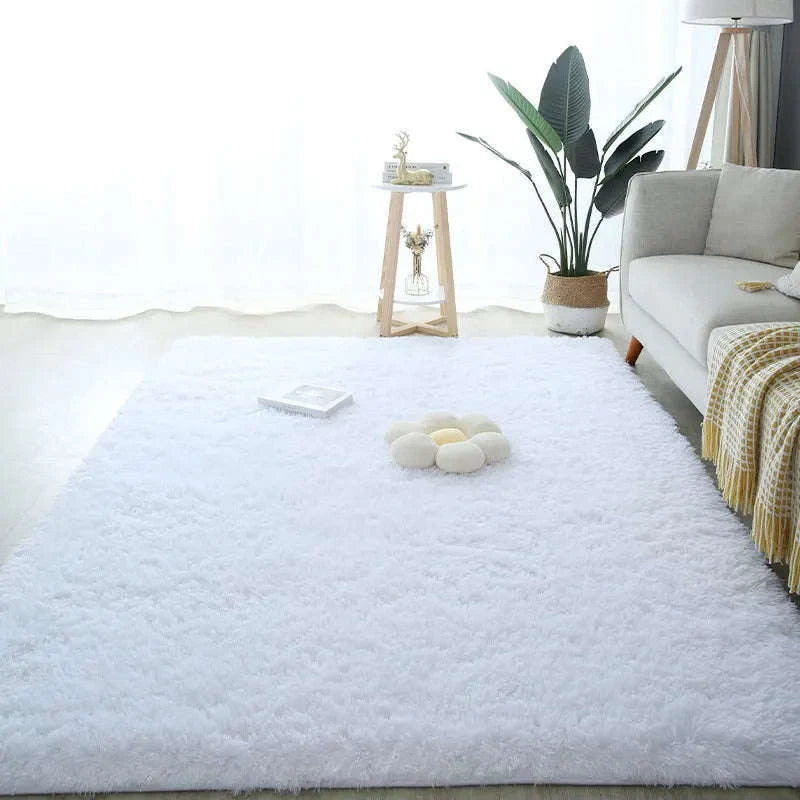 White Fluffy Pink Rug for Modern Living Rooms-Sky Blue / 80x200cm 31x78inch