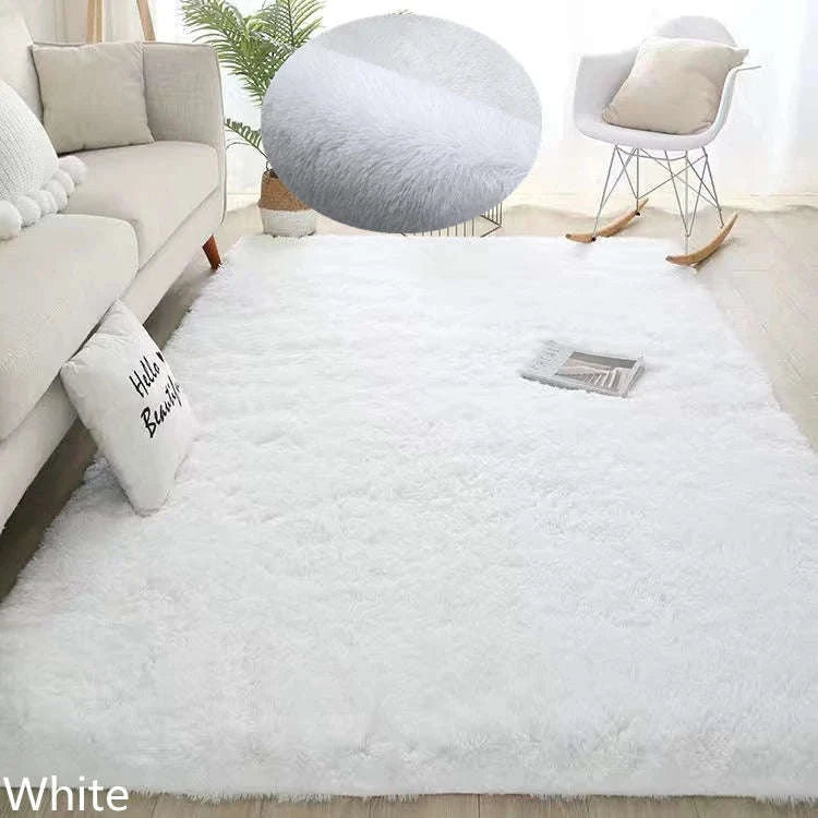 White Fluffy Pink Rug for Modern Living Rooms-Sky Blue / 80x200cm 31x78inch