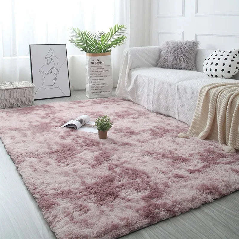 White Fluffy Pink Rug for Modern Living Rooms-Sky Blue / 80x200cm 31x78inch