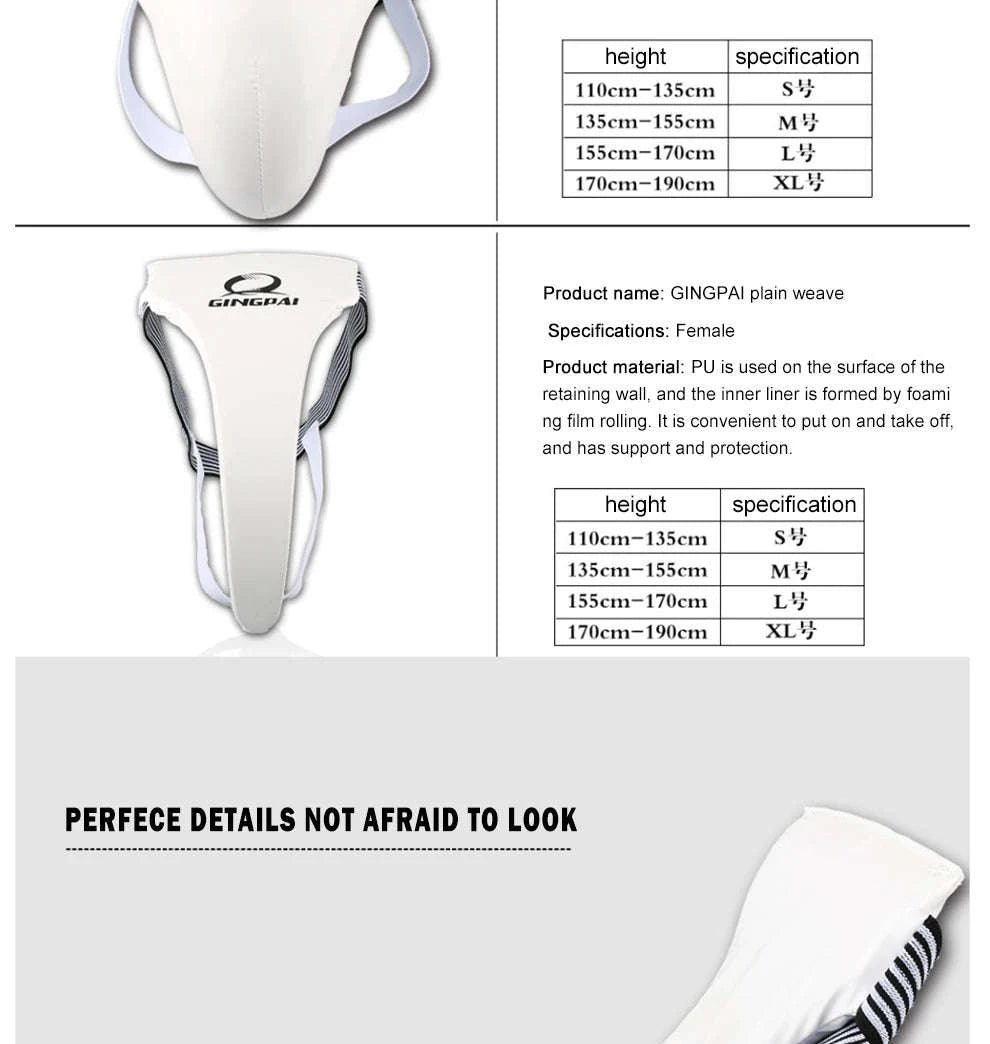 White Groin Guard Cup for Taekwondo, Muay Thai and Martial Arts-Male / XL