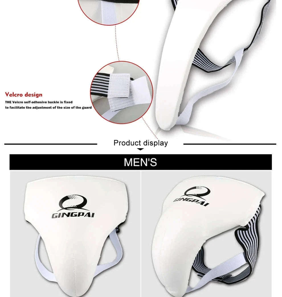 White Groin Guard Cup for Taekwondo, Muay Thai and Martial Arts-Male / XL