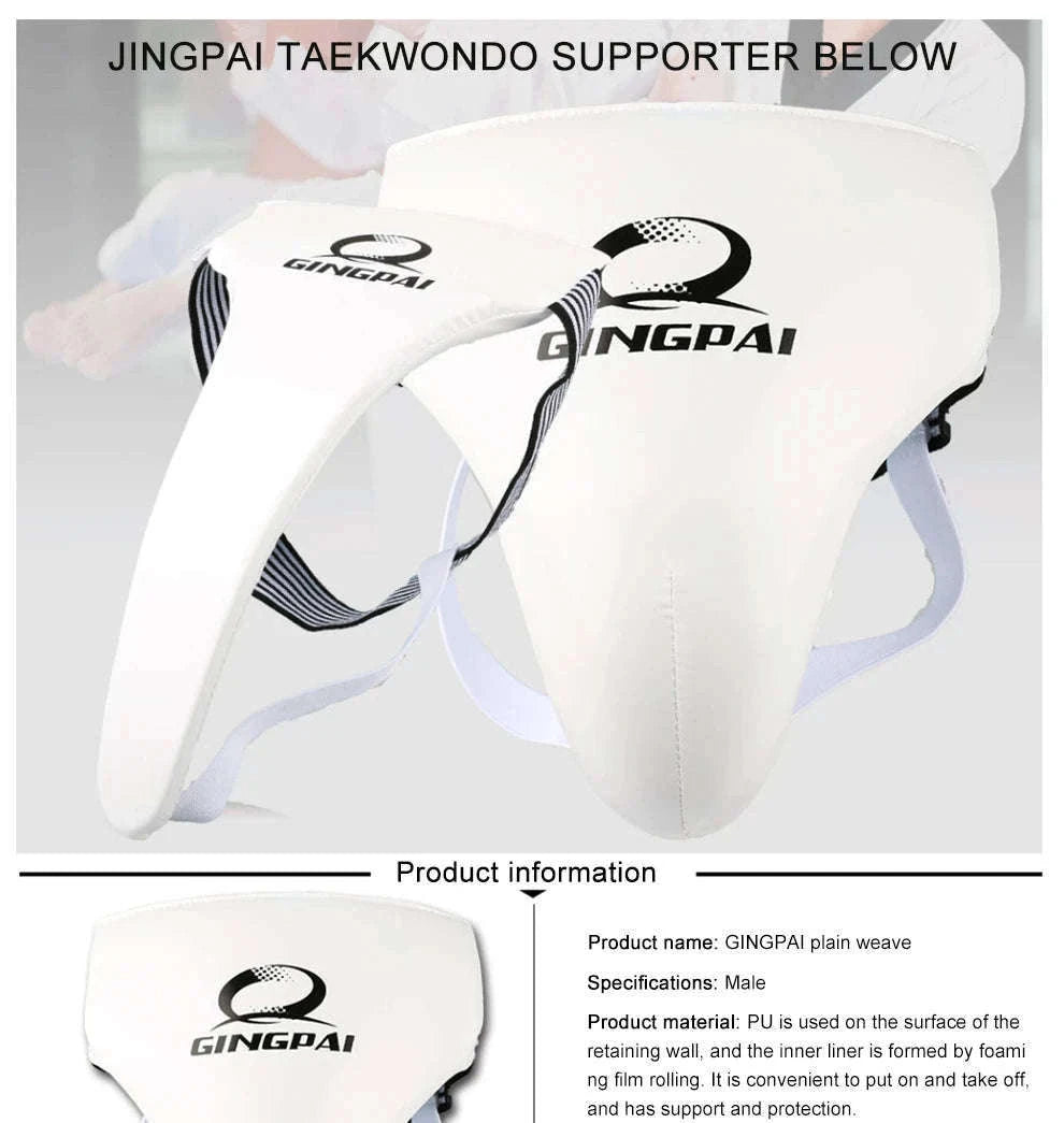 White Groin Guard Cup for Taekwondo, Muay Thai and Martial Arts-Male / XL