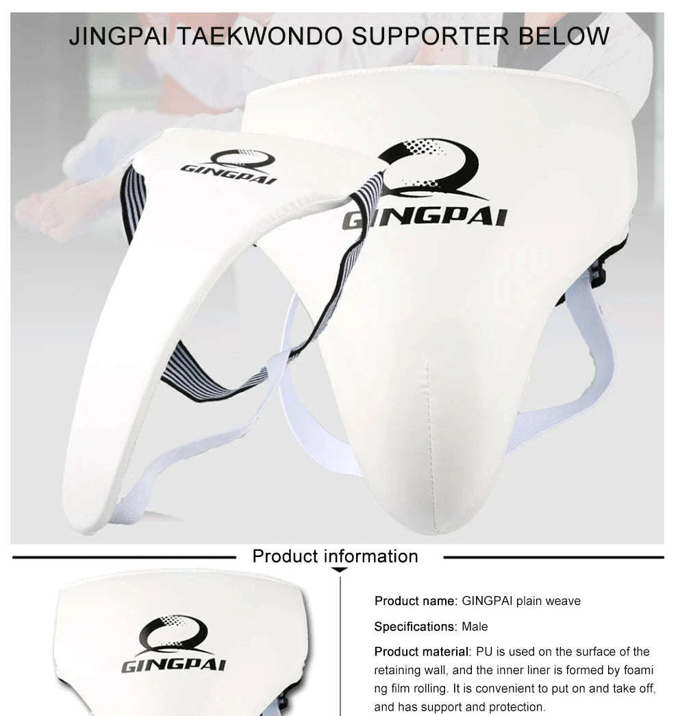 White Groin Guard Cup for Taekwondo, Muay Thai and Martial Arts-Male / XL