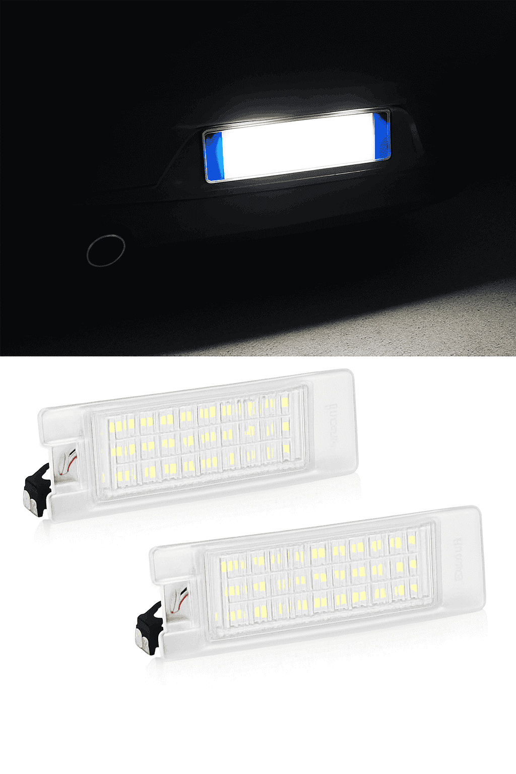 White LED License Plate Lamp for T10 Halogen Replacement-2pcs Led Lights / China Mainland