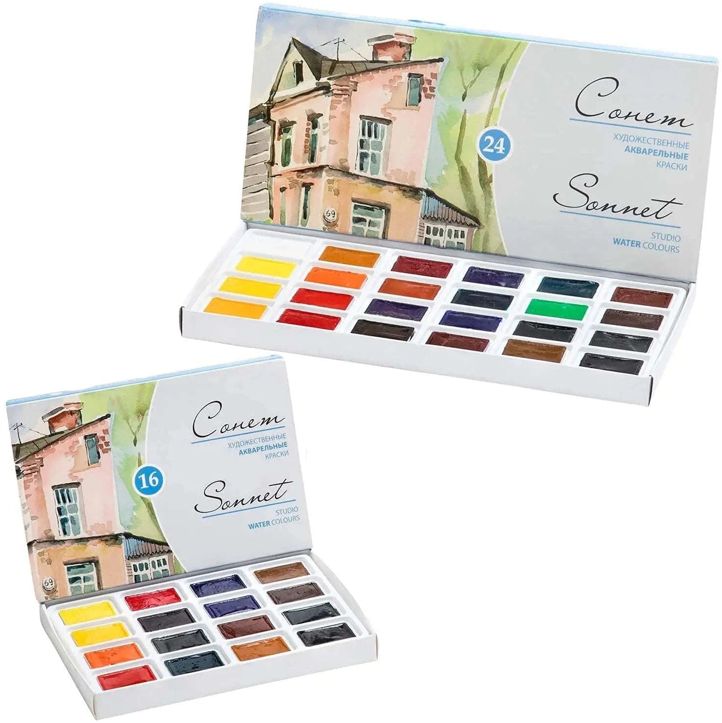 White Nights Sonnet Artists Watercolor Paint Set-16 Colors