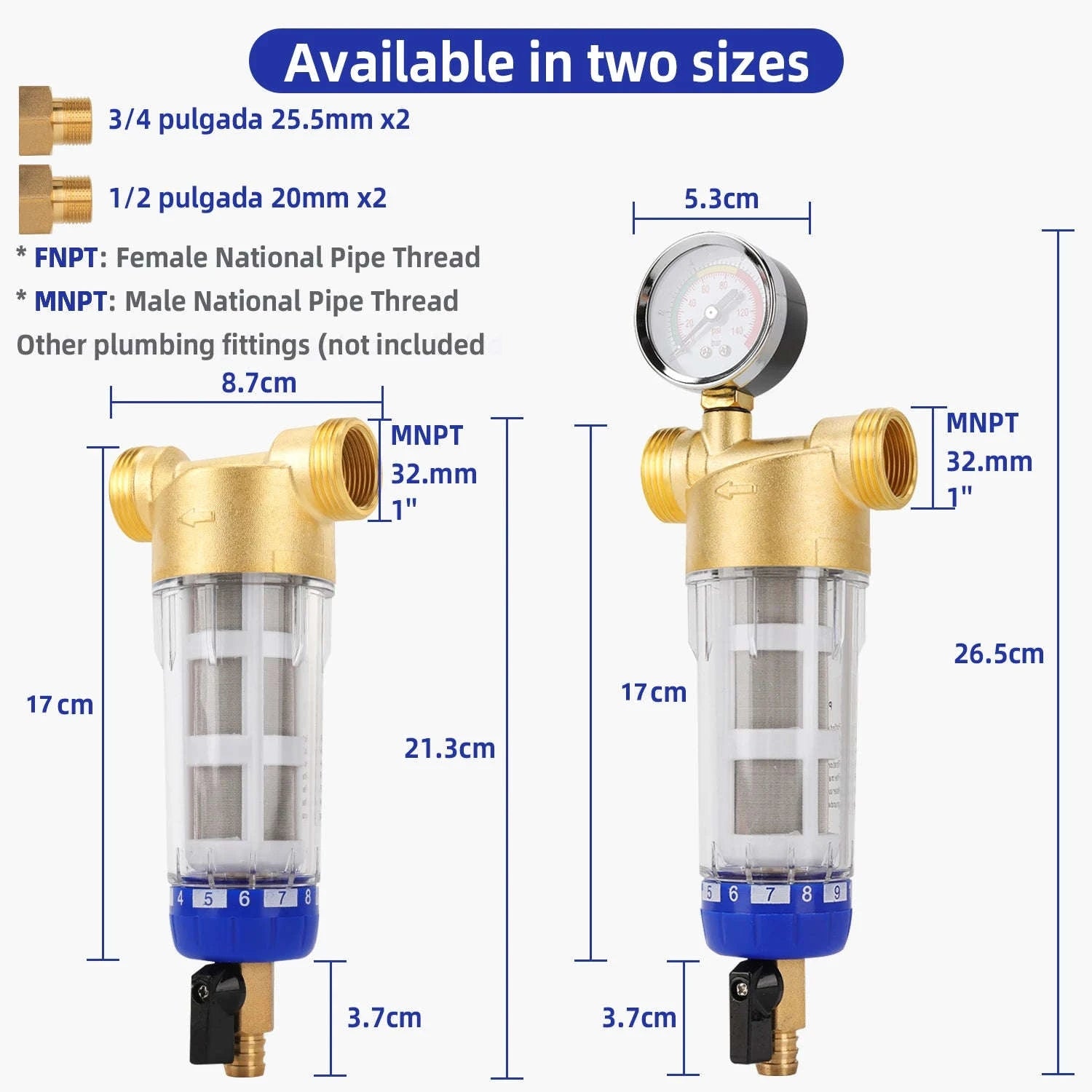 Whole House Spin Down Sediment Water Filter Pre-Filter System-filter element