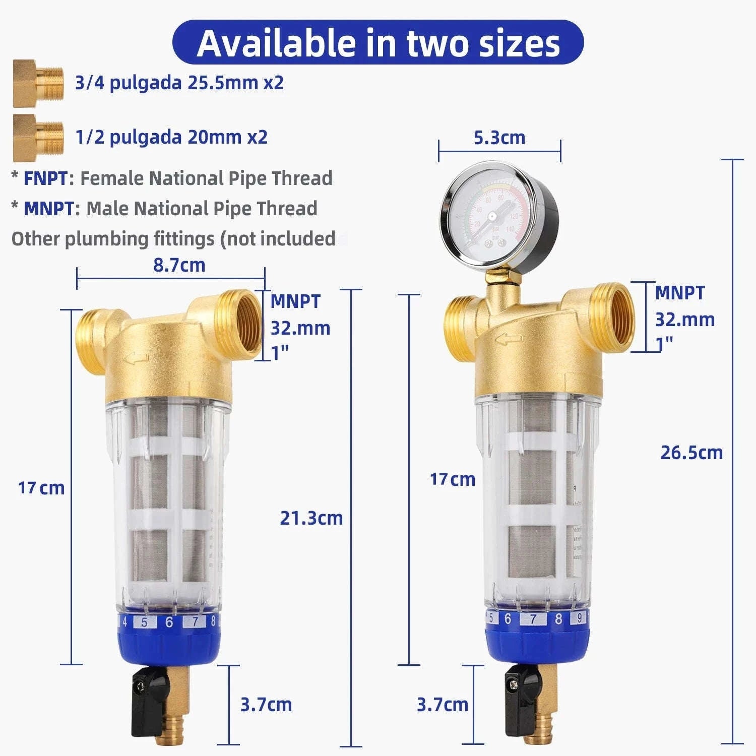 Whole House Spin Down Sediment Water Filter Pre-Filter System-filter element