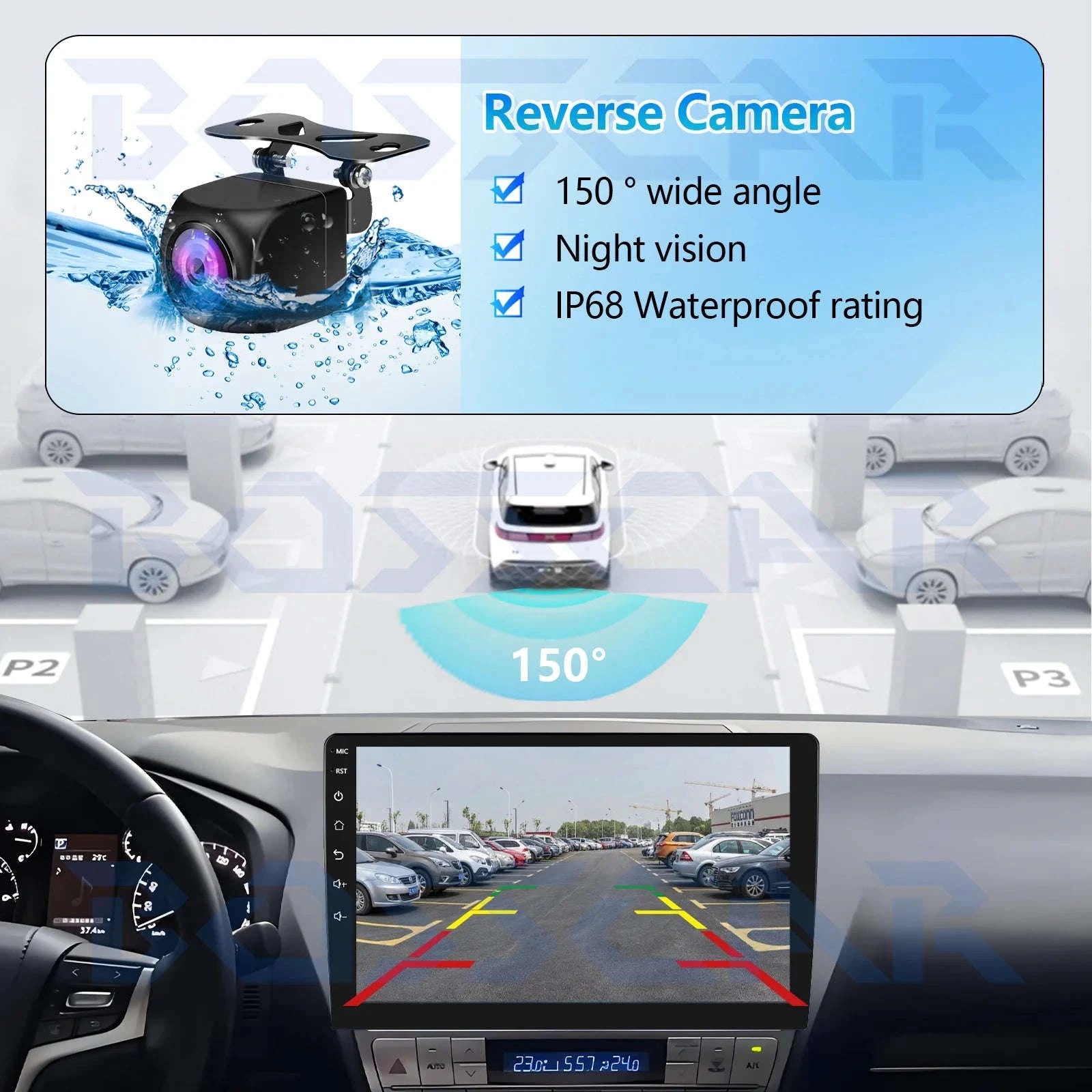 Wi-Fi Car Rear View Camera with Night Vision-12 V