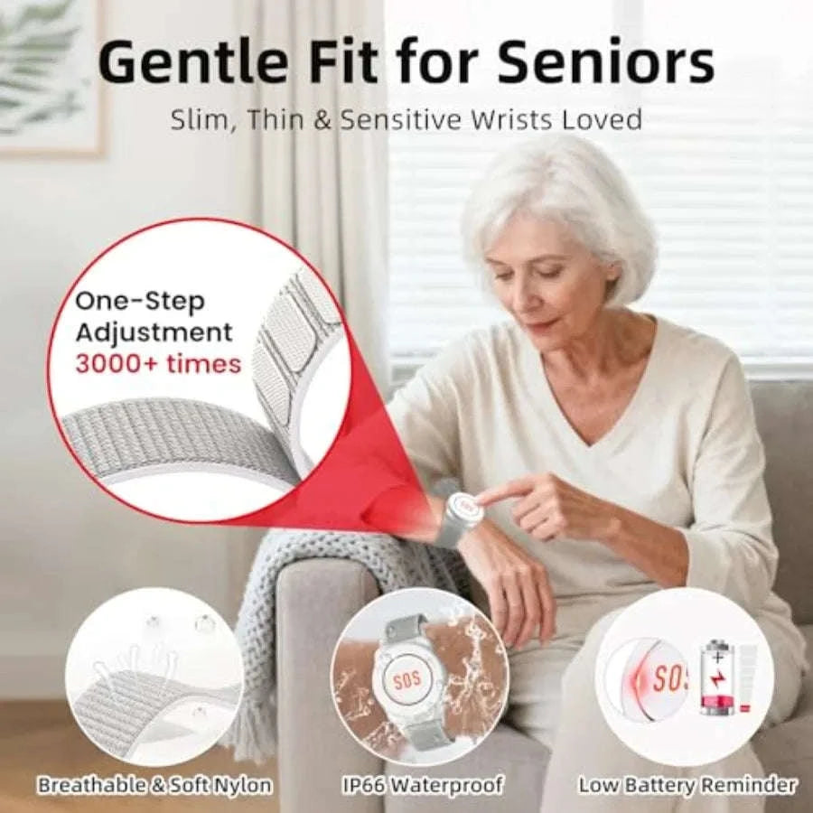 Wi-Fi Caregiver Pager Button with Two-Way Audio for Elderly-United States / black31