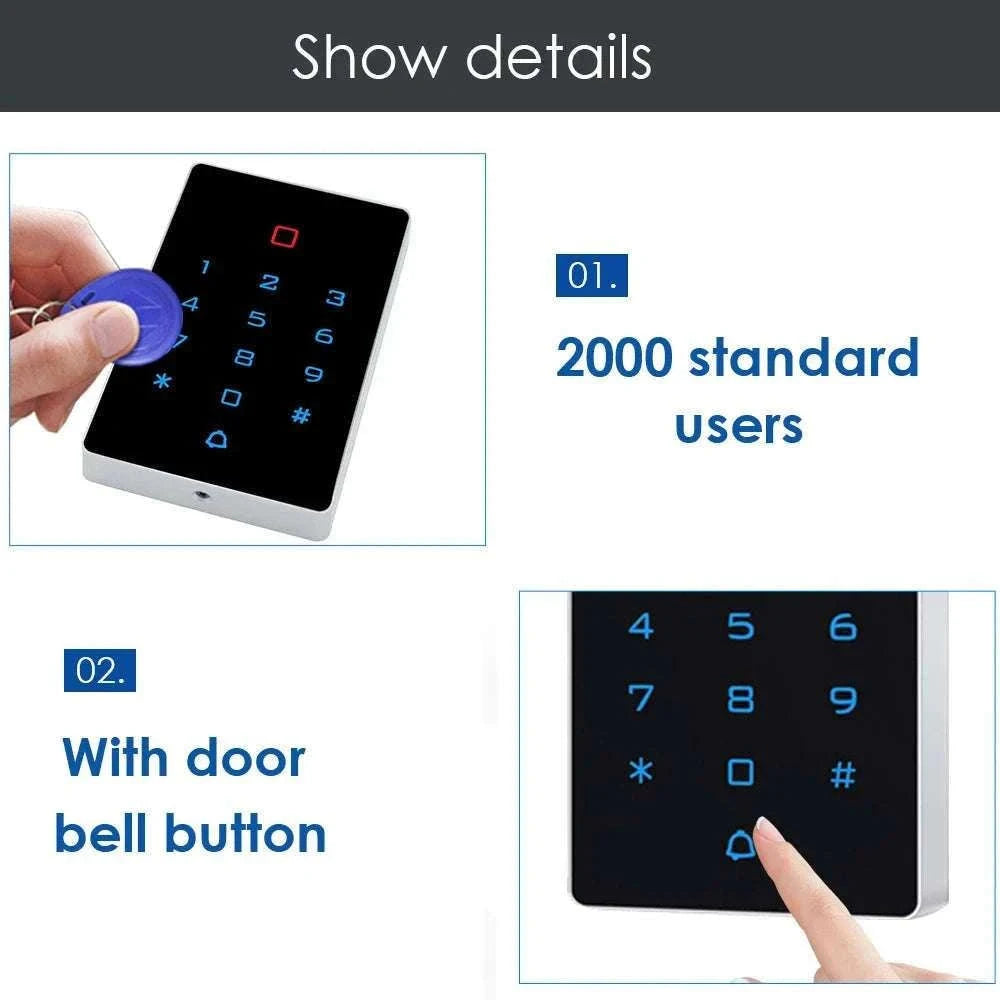 Wi‑Fi RFID Access Control Keypad with Touch Reader-T12EM-WIFI and cover