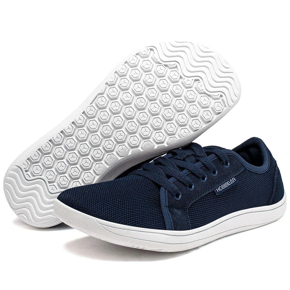 Wide Barefoot Shoes for Outdoor Running and Daily Wear-Black-White / 40