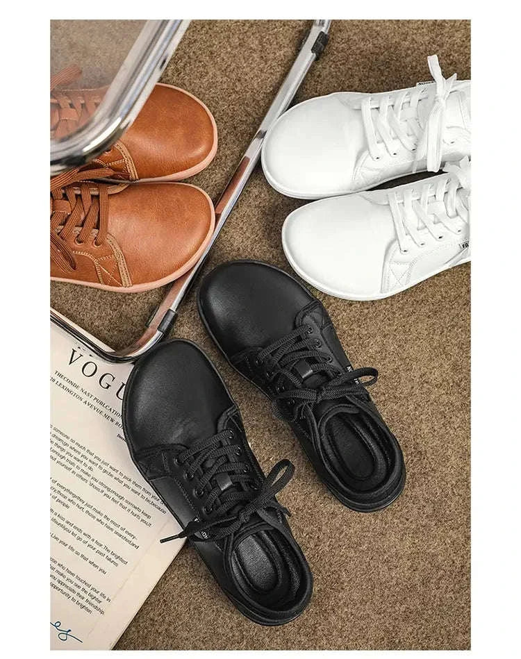 Wide Barefoot Walking Shoes Black Lightweight Soft Soled Flat Shoes-WHITE / 48