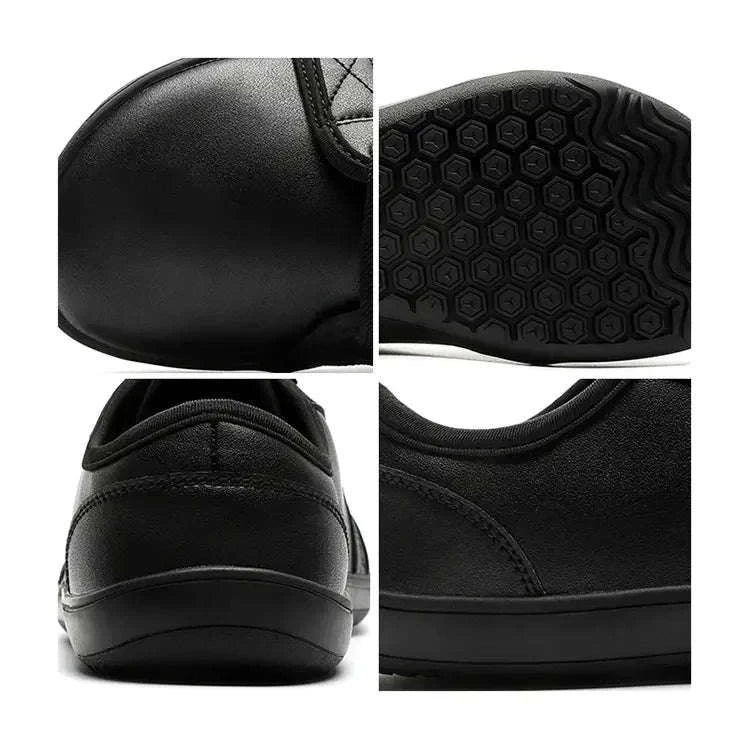 Wide Barefoot Walking Shoes Black Lightweight Soft Soled Flat Shoes-WHITE / 48