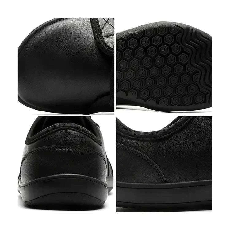 Wide Barefoot Walking Shoes Black Lightweight Soft Soled Flat Shoes-WHITE / 48