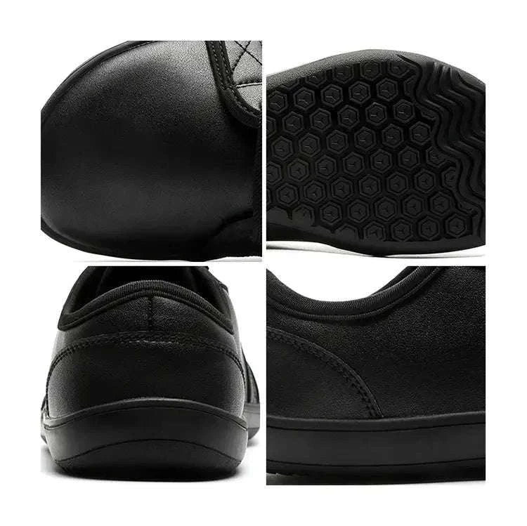 Wide Barefoot Walking Shoes Black Lightweight Soft Soled Flat Shoes-WHITE / 48