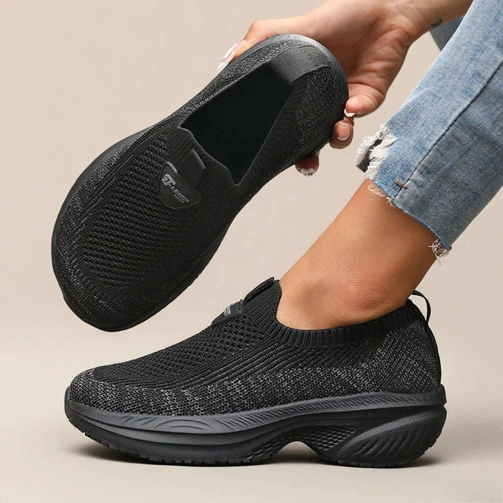 Wide-Fit Thick-Soled Casual Sports Shoes-SKY BLUE / 36