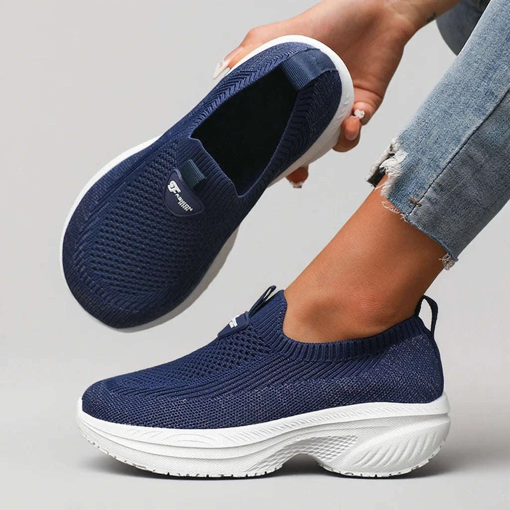 Wide-Fit Thick-Soled Casual Sports Shoes-SKY BLUE / 36