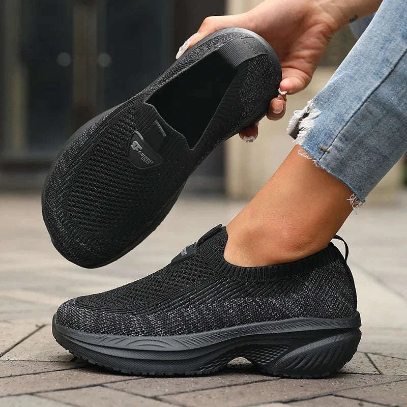 Wide-Fit Thick-Soled Casual Sports Shoes-SKY BLUE / 36