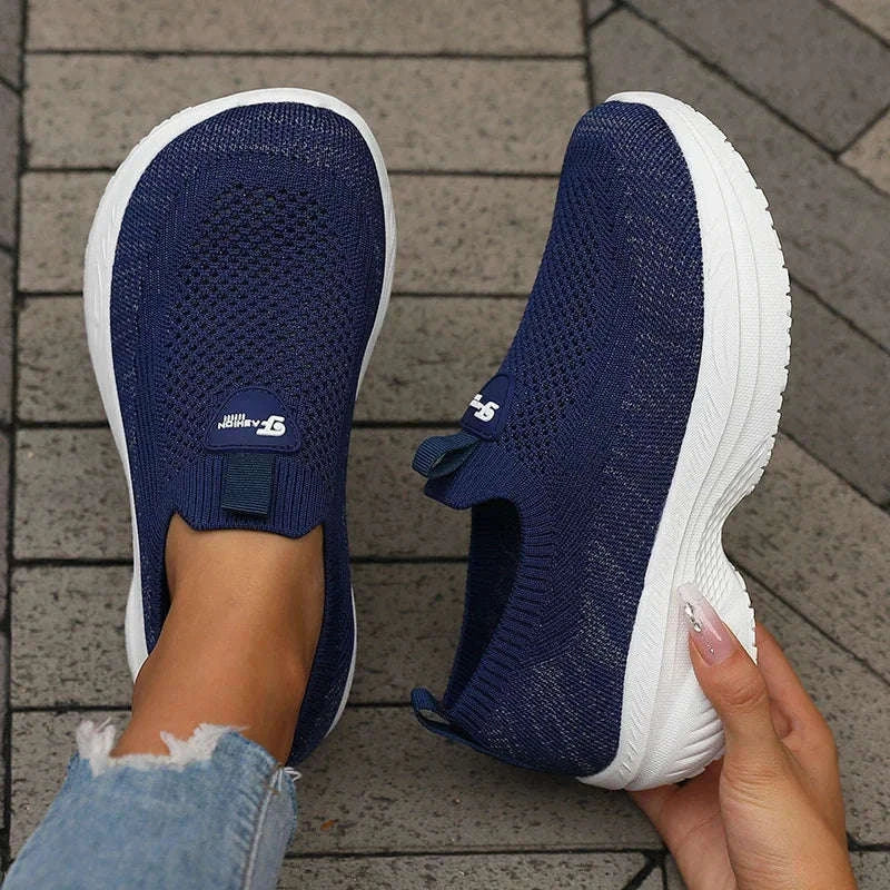 Wide-Fit Thick-Soled Casual Sports Shoes-SKY BLUE / 36