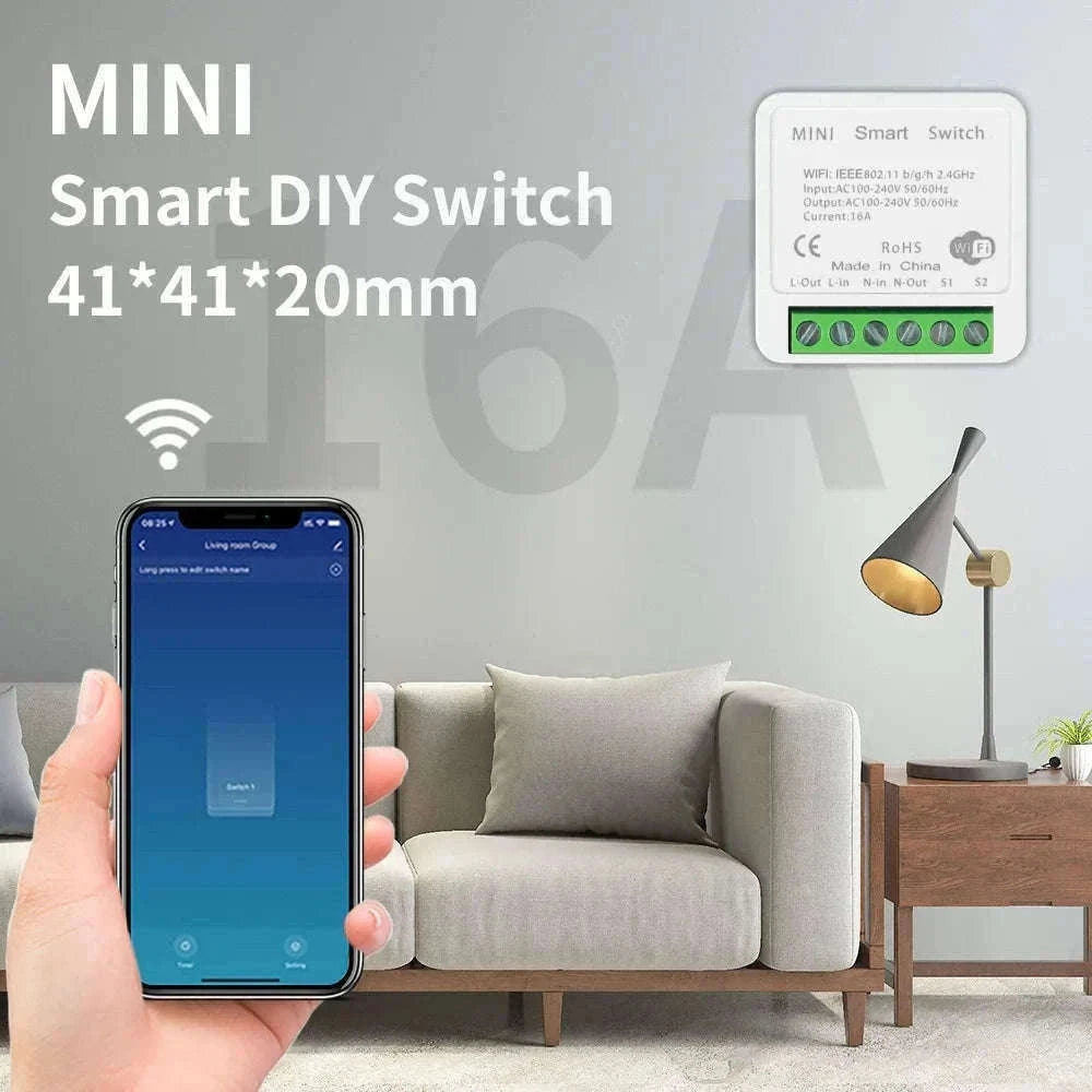WiFi 16A Smart Light Switch Module with App and Voice Control-2Pcs