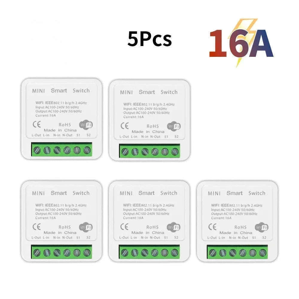 WiFi 16A Smart Light Switch Module with App and Voice Control-2Pcs