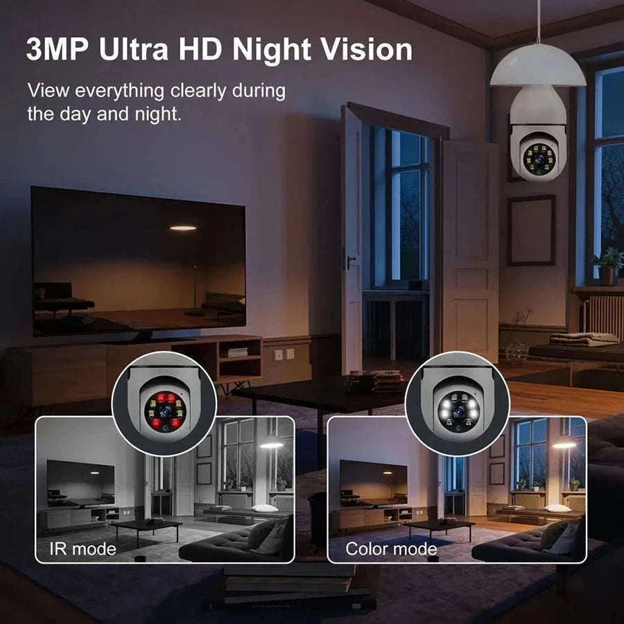 WiFi Bulb Camera 1080P Smart Indoor Security with Night Vision-Default Title