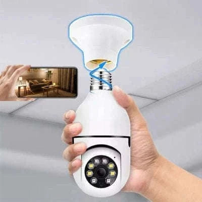 WiFi Bulb Camera 1080P Smart Indoor Security with Night Vision-Default Title