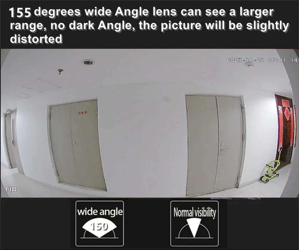 WiFi Door Peephole Camera 2MP 1080P with Motion Detection-Silver EU power