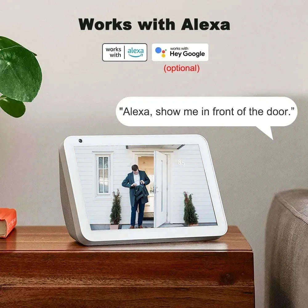 WiFi Door Peephole Camera 2MP 1080P with Motion Detection-Silver EU power