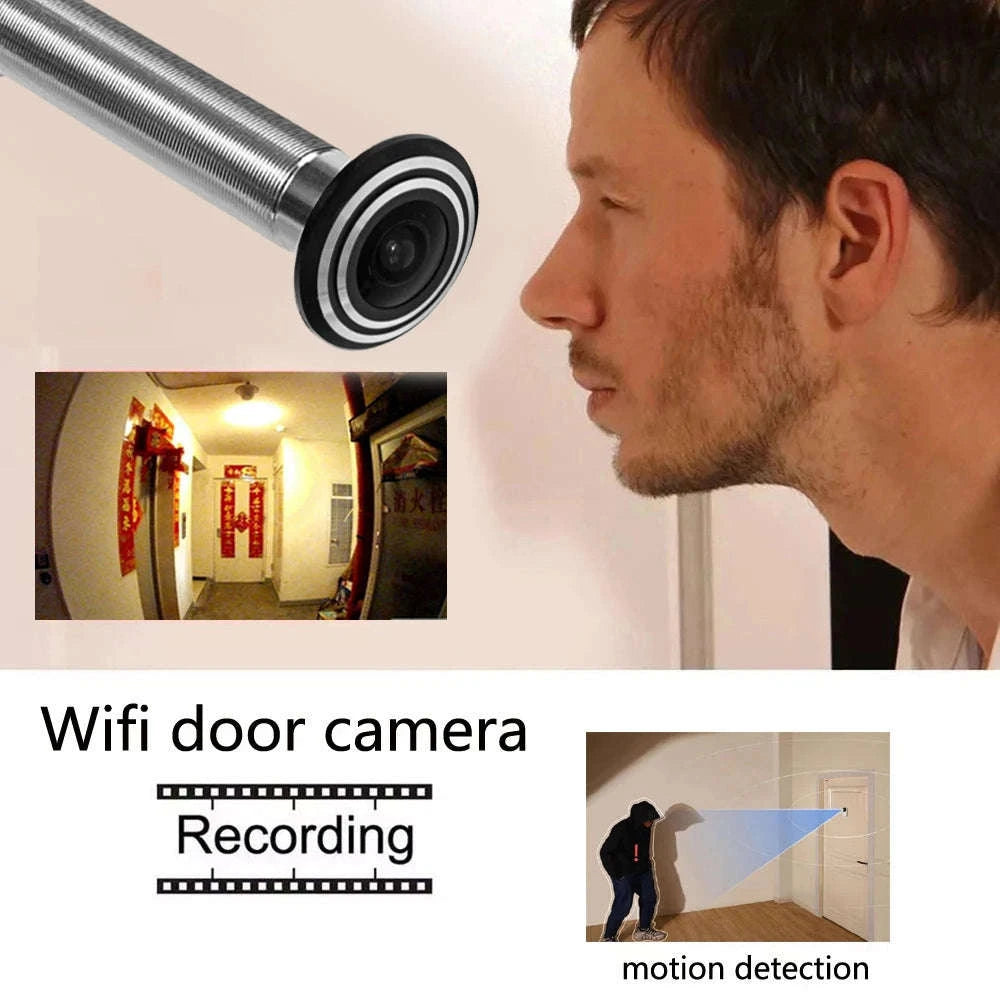 WiFi Door Peephole Camera 2MP 1080P with Motion Detection-Silver EU power