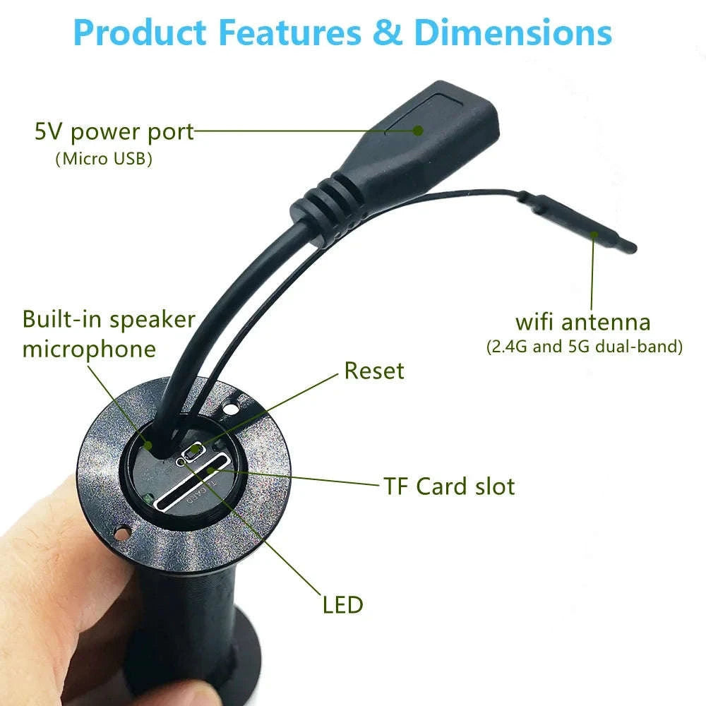 WiFi Door Peephole Camera 2MP 1080P with Motion Detection-Silver EU power