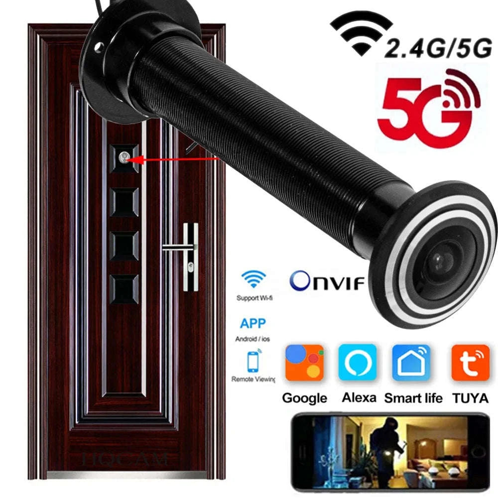 WiFi Door Peephole Camera 2MP 1080P with Motion Detection-Silver EU power