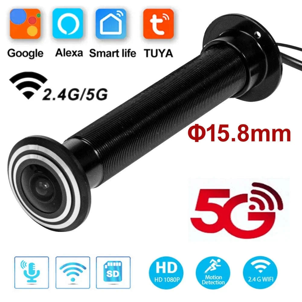 WiFi Door Peephole Camera 2MP 1080P with Motion Detection-Silver EU power