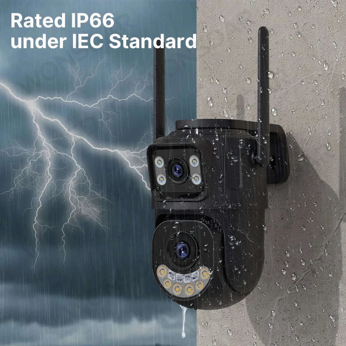 WiFi Outdoor PTZ Security Camera with Auto Tracking-Three Lens / EU Plug / Poland