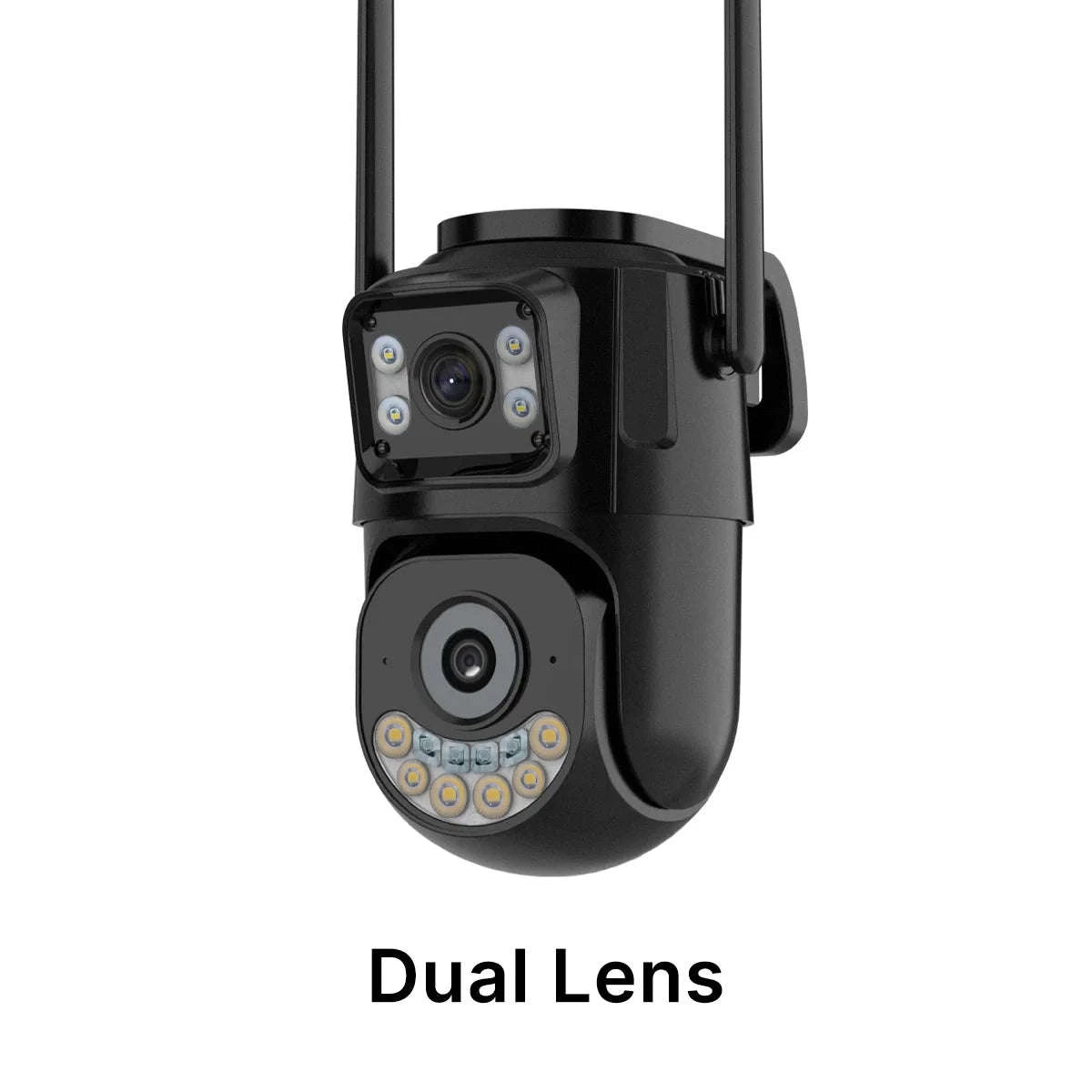 WiFi Outdoor PTZ Security Camera with Auto Tracking-Three Lens / EU Plug / Poland