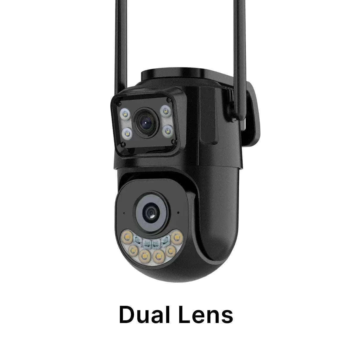 WiFi Outdoor PTZ Security Camera with Auto Tracking-Three Lens / EU Plug / Poland