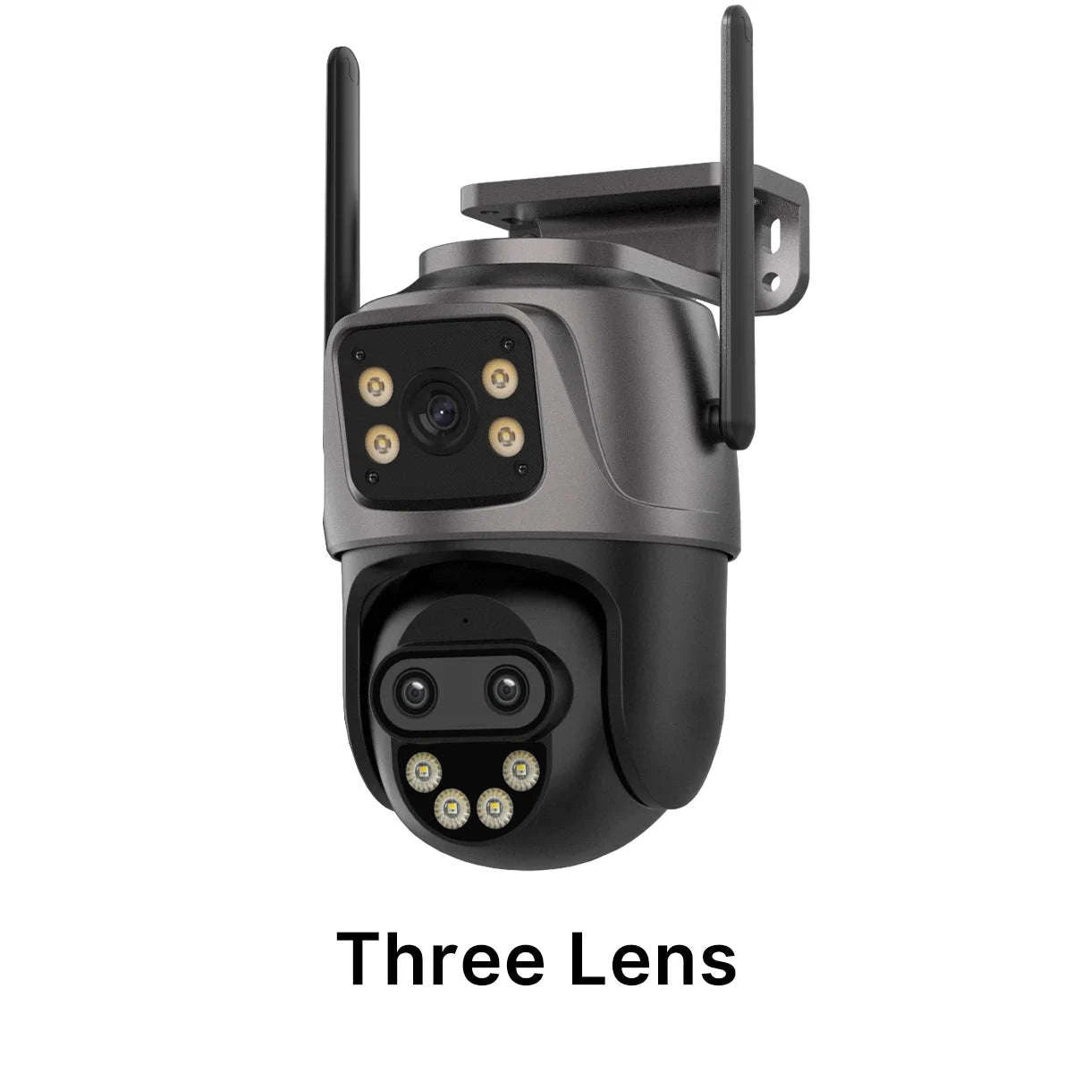 WiFi Outdoor PTZ Security Camera with Auto Tracking-Three Lens / EU Plug / Poland