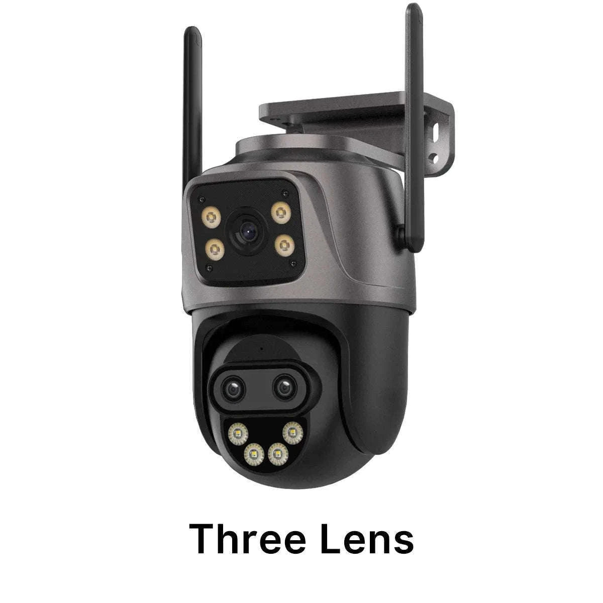 WiFi Outdoor PTZ Security Camera with Auto Tracking-Three Lens / EU Plug / Poland
