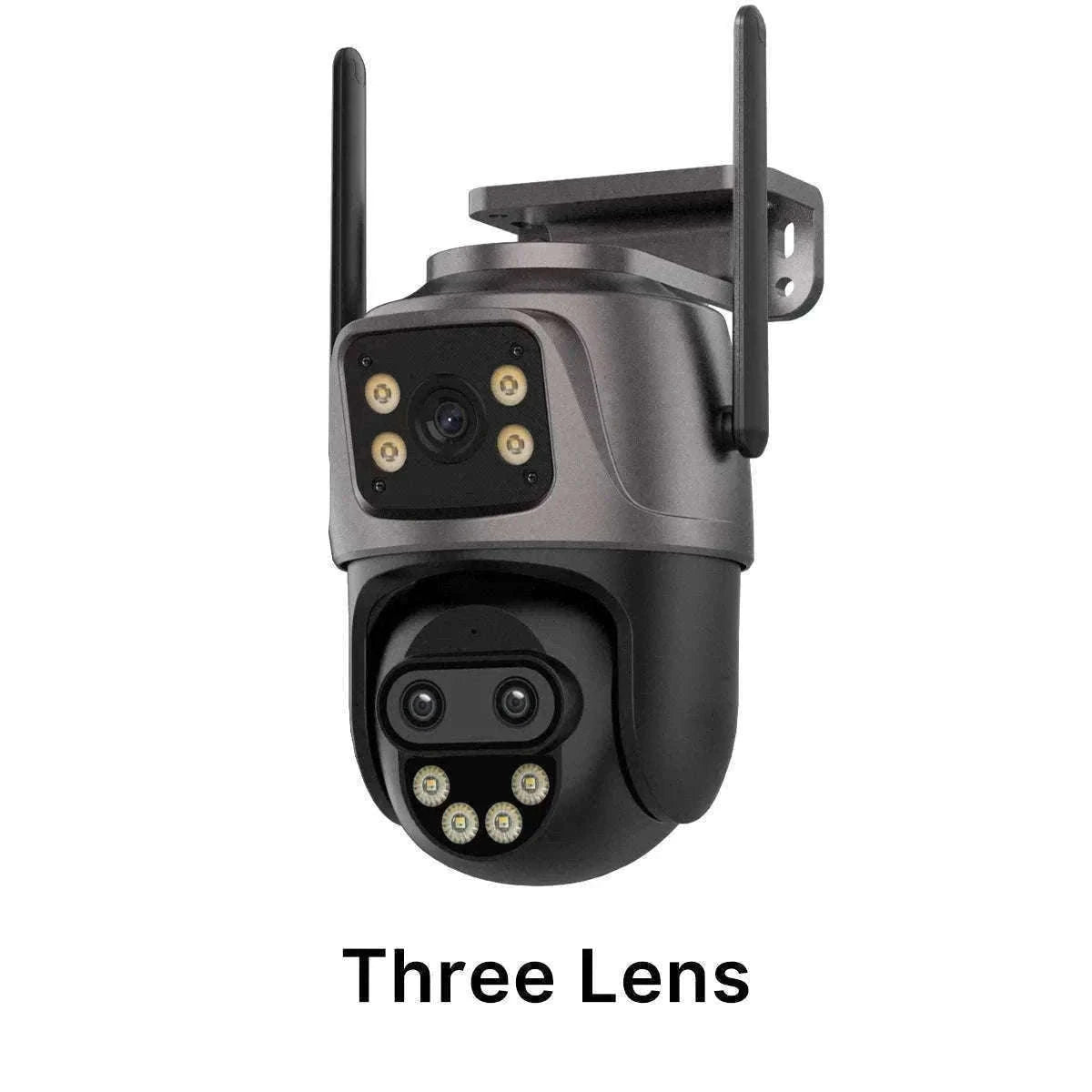 WiFi Outdoor PTZ Security Camera with Auto Tracking-Three Lens / EU Plug / Poland