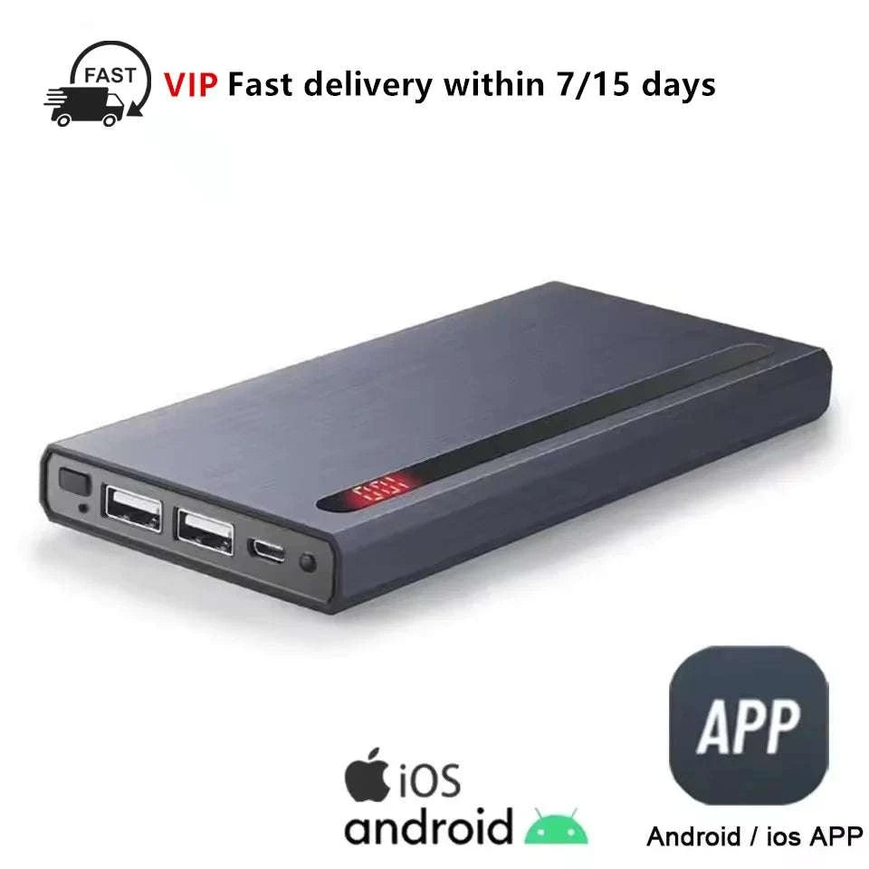 WiFi Power Bank Hidden Camera with Wireless Charging for iOS Android-Excluding card